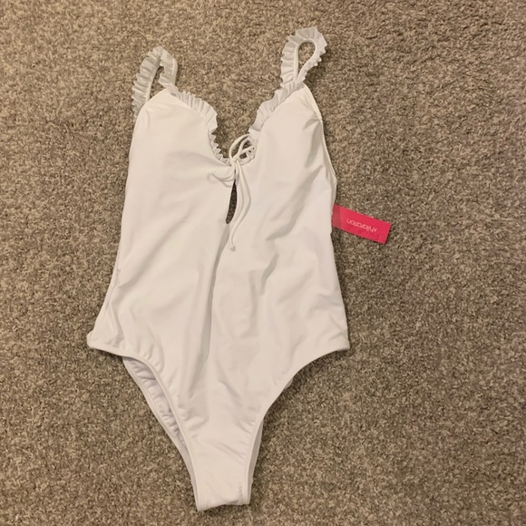 White Exhilaration Full Piece Swimsuit - Picture 1 of 5